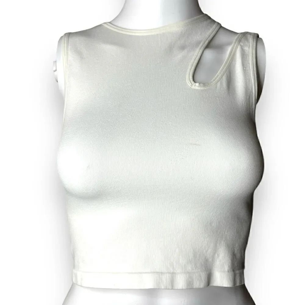 Bella Movement Stretchy Crop Top White Size Medium